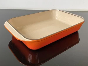 Le Creuset Rectangular Roaster Cast Iron Volcanic Orange 30cm Roasting Dish - Picture 1 of 14