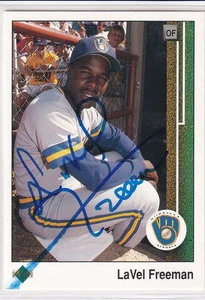 LaVel Freeman 1989 Upper Deck Brewers (TOUGH) SIGNED CARD AUTOGRAPHED - Picture 1 of 1