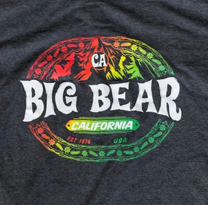 BIG BEAR CALIFORNIA Men’s Heather Gray Short Sleeve Crew Neck Tee Shirt sz L - Picture 1 of 5
