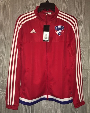 ADIDAS MLS FC Dallas Anthem Soccer Full Zip Red Track Jacket NEW Womens Sz S M Cover