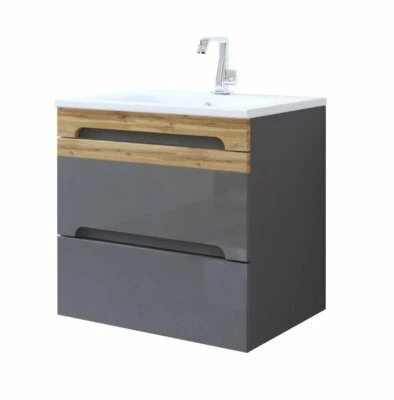 Waschbeckenunterschrank Waschbeckenschrank 60 cm oh/m Waschbecken Hochglanz - Bild 1 von 4