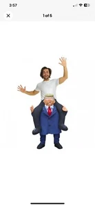 Adult Donald Trump Piggyback Costume Ex USA President Ride On Fancy Dress Funny - Picture 1 of 4