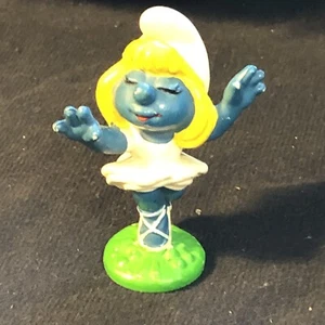 VTG Smurfette Ballerina Figurine Smurfs Peyo Schleich Ballet Hong Kong 1978 ASIS - Picture 1 of 9
