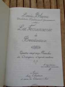 La ferronnerie à Bordeaux par Louis Blanc avec 91 planches - reprint - Foto 1 di 3
