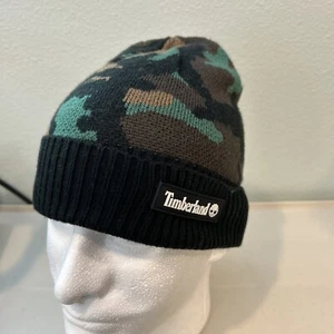 Timberland Beanie Mens Maudslay Camp Jacquard Brown Green Camouflage MSRP 38 NEW - Picture 1 of 7