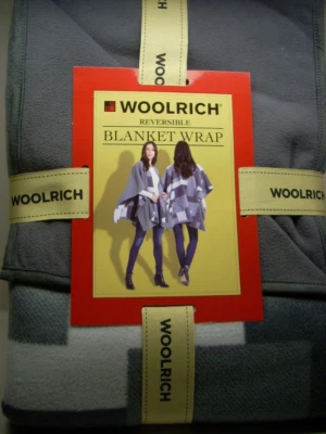 MANTA REVERSIBLE WOOLRICH ENVOLTURA CUADROS GRIS/CREMA TALLA ÚNICA 100% POLI NUEVA CON ETIQUETAS Foto 1 de 2