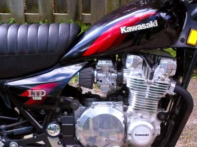1984 Kawasaki ZN1100 LTD B1 Fuel Tank & Side Cover PIN STRIPES DECAL Set RED/BLK - Image 1 of 3