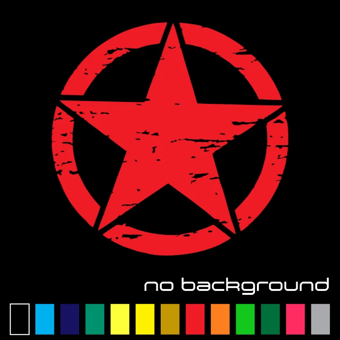 Calcomanía de vinilo adhesiva de estrella del ejército envejecida para capó de puerta de camión de coche militar Jeep Foto 1 de 1