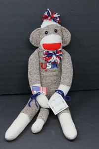 Ozark Mountain Kids 20" Plush USA Sock Monkey Toy Old Fashioned NEW with Tags - Picture 1 of 7