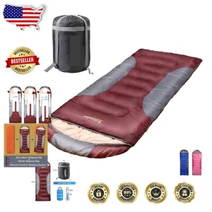 Saco de dormir de invierno de 0 grados para adultos grandes y altos - 450GSM, impermeable, XL - Imagen 1 de 11