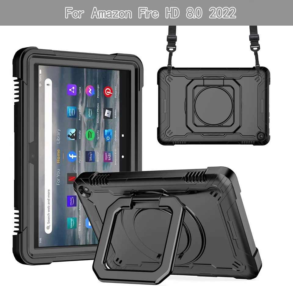Funda para Tablet Amazon Fire HD 8 12ª Generación 2022 360 Giratoria Cubierta de Transporte Foto 1 de 1