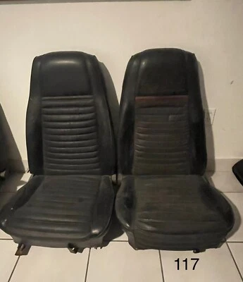 69 Mustang Mach 1 Deluxe Front Bucket Seats with Track - Image 1 of 4