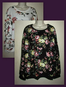 Mujer Plus 5XL Estampado Floral Gota Hombro Recortado Sudadera Nueva en Paquete - Imagen 1 de 14