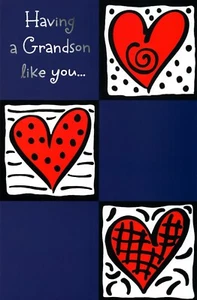 Heartfelt VALENTINE'S DAY Card FOR GRANDSON by American Greetings + Envelope - Picture 1 of 4