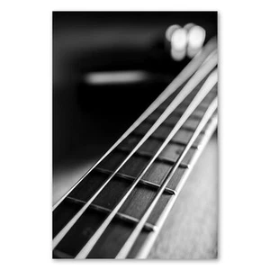 Postereck 3429 Poster Leinwand Bass Gitarre, Musik Instrument Schwarz Weiss - Bild 1 von 7