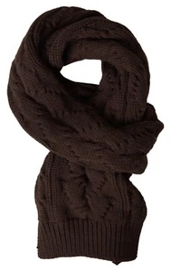 DOLCE & GABBANA Scarf Brown Cashmere Knit Neck Wrap Shawl 184cm x 26cm 560usd - Picture 1 of 6
