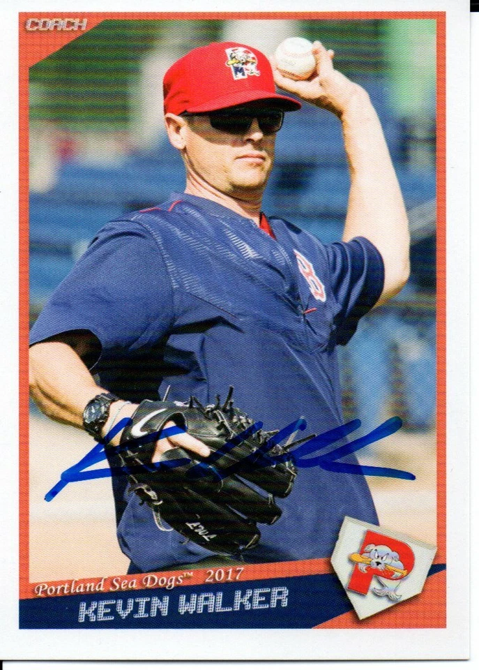 Kevin Walker 2017 Portland Sea Dogs Autographed Signed Card - Image 1 of 1
