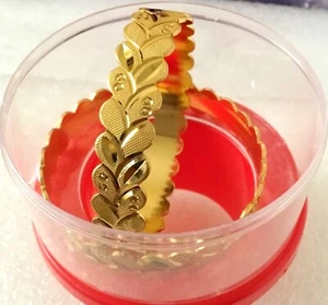 Indian Bollywood Style 2 Pcs Gold Plated Bangle Bracelet Bridal Women Jewelry - Picture 1 of 12