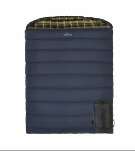 TETON Sports Mammoth +20ºF Queen Size Double Wide 2 Person Sleeping Bag Blue