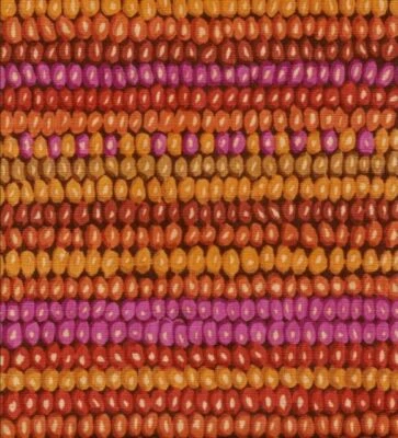 Kaffe Fassett BEAD STRIPE EARTH  1 yard GP50 purple, orange RARE original issue - Image 1 of 2
