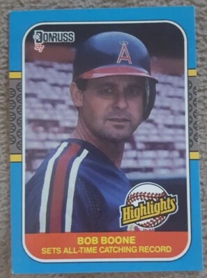 1987 Donruss Highlights California Angels Baseball Card #41 Bob Boone - Image 1 of 2
