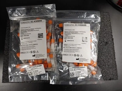 Lot of 2 100pcs Total CORNING 430659 2.0mL Cryogenic Vial 50/Pack - Image 1 of 3