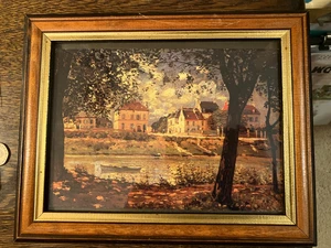 Cuadro vintage enmarcado y acristalado River Side Town ESCENA 24x19cms (P3) - Imagen 1 de 6