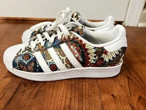ADIDAS SUPERSTAR WFtw White/ Ftw White/ Noble Teal Size 6 Women’s - Picture 1 of 5