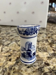 Vintage DELFT Mini 3.5" PITCHER Creamer Blue White Windmill EUC - Picture 1 of 5