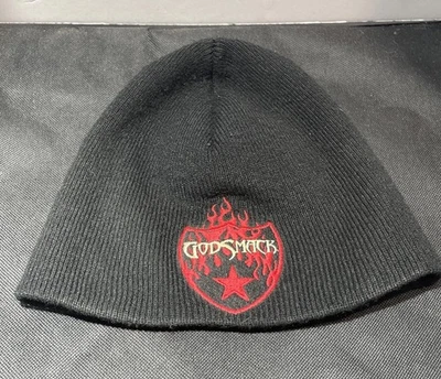 De Colección Negro GodSmack Bordado Gorro Calavera Rojo Estrella de Fuego Banda Rock Logo Sombrero Foto 1 de 4