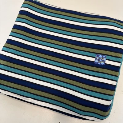 Kickee Pants Bamboo Toddler Blanket Turquoise Blue Green Stripe Extra Large - Image 1 of 4