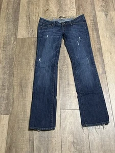 Paige Jeans Womens 27 Blue Jimmy Jimmy Distressed Denim Adjustable Waist - Picture 1 of 9