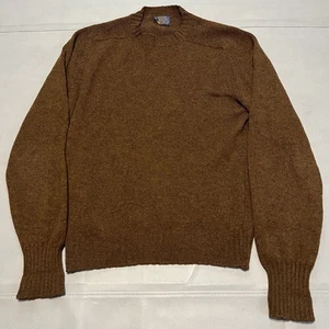 VTG Pendleton Men Round 100% Virgin Wool Minimal Earthtone Sweater USA-M-9268 - Picture 1 of 9