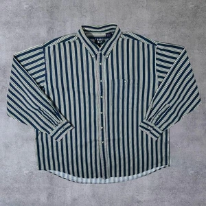 Vintage Trader Bay Colour Block Multi Striped Button-Up Long Sleeve Shirt XXL - Picture 1 of 5