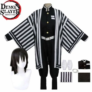 Anime Demon Slayer Kimetsu no Yaiba Iguro Obanai Cosplay Costume Wig Fancy Dress - Picture 1 of 15