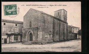 CPA Saint-Angeau, Charente, L´Eglise XIe et XIIe siecle, facade 1911 - Picture 1 of 2