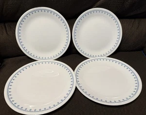 4er Set Vintage Corelle Blau Schneeflocke Girlande 8,5" Mittagessen Teller - Bild 1 von 2