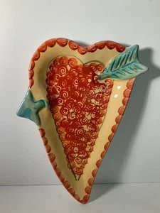 Hand Painted Ceramic Heart Plate Wall Hanging Made in Italy 10 in. - Picture 1 of 7
