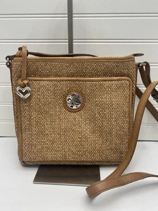 Brighton London Groove Raffia Sadie Slim Profile Organizer Crossbody Purse EUC!! - Picture 1 of 17