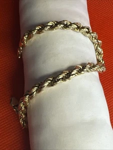 18 kt Pure Yellow Gold 8” Length Marked 750 UNOERRE ITALY 6.3 gr. ROPE BRACELET - Picture 1 of 12