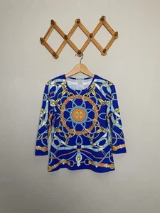 J.McLaughlin Women’s Blue Chain Rope Catalina Cloth Shirt Top Blouse SZ M - Picture 1 of 8