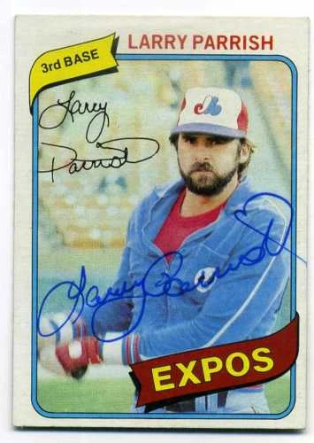 Autógrafo firmado por Larry Parrish 1980 Topps #345 exposiciones garantizadas auténtico Foto 1 de 1