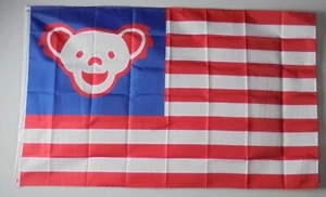 Grateful Dead Flag Jerry Bear American Flag 3'X5' Red White Blue Happy Bear - Picture 1 of 5