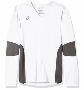 ASICS unisex-child Jr. Decoy Long Sleeve, White/Heather Grey, X-Large - Picture 1 of 1
