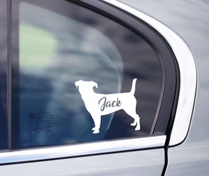 Jack Russell Terrier Sticker Vinyl Car Decal Custom Text Silhouette - Bild 1 von 6