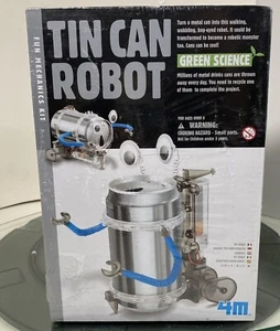 SPASS Mechanik grün Wissenschaft GEPFLEGT Blechdose Roboter KIT PROJEKT HANDWERK NEU VERSIEGELT - Bild 1 von 4