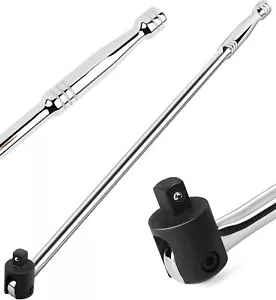 Autojack Breaker Bar 1/2" Socket Sq Dr Power Flexi Knuckle Silver Chrome 600mm - Bild 1 von 7