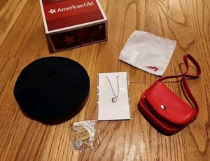 NEW American Girl Doll MOLLY Accessories beret hat red bag penny hankie locket - Picture 1 of 15