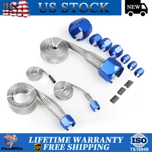 Kit de cubierta de manguera trenzada de acero inoxidable universal funda cromo azul - Imagen 1 de 11