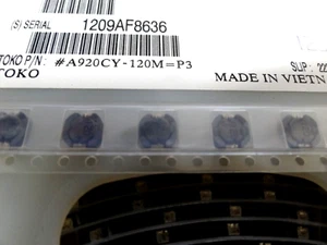 20x Toko A920CY-120M=P3 Fixed Inductor 12uH 20% 100KHz Surface Mount A920CY-120M - Picture 1 of 7